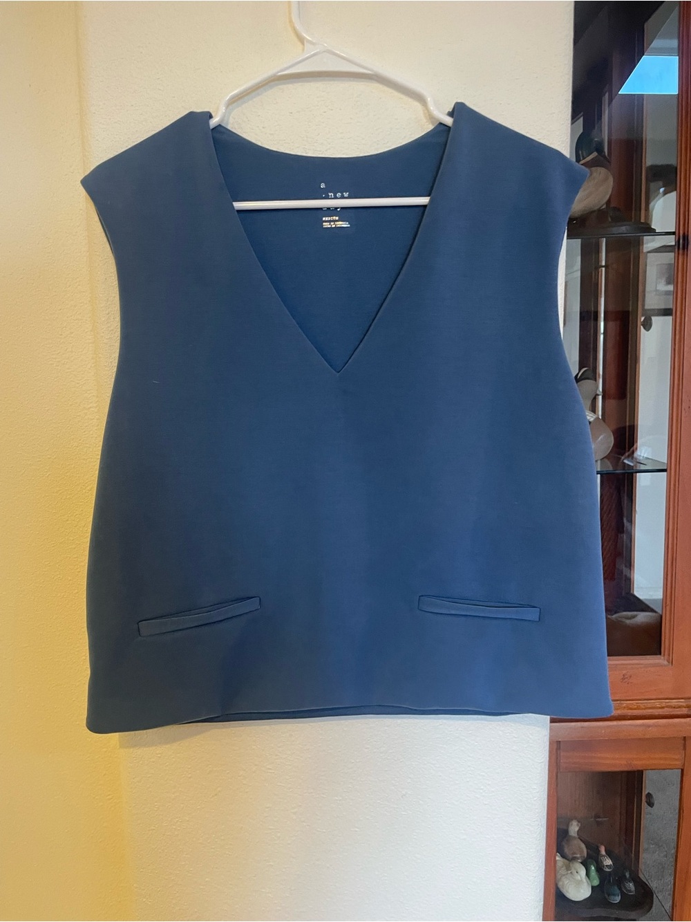 a new day Deep Blue V-Neck Sleeveless Shell Top